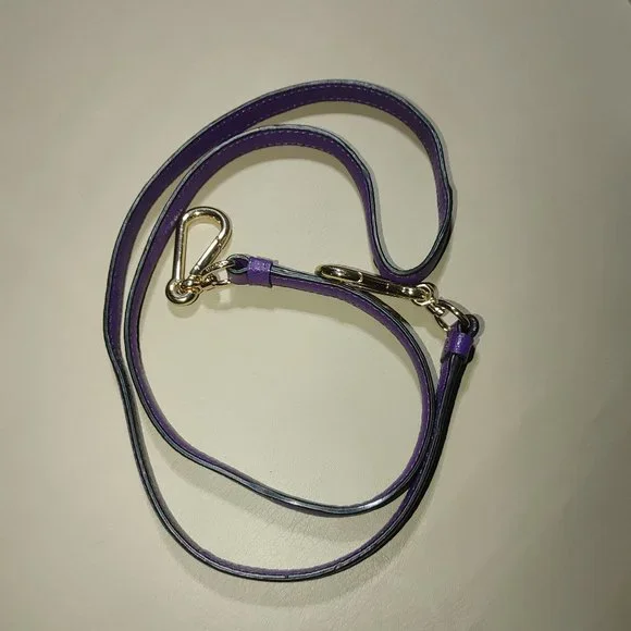 Coach Purple Leather Crossbody Strap Gold Tone Hardware Adjustable Length - Picture 6 of 6